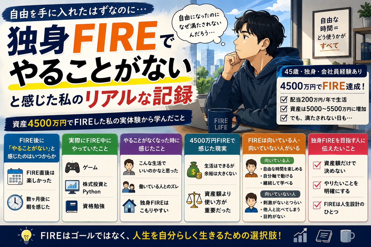 FIRE後にやることがなくなった｜独身FIREした私の1年間のリアル